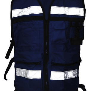 CHALECO BRIGADISTA O SUPERVISOR AZUL REY BORDADO CON LOGO + SERIGRAFIA 1 TINTA REVERSO