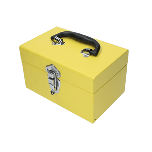 Caja portaherramientas metálica color amarillo 9