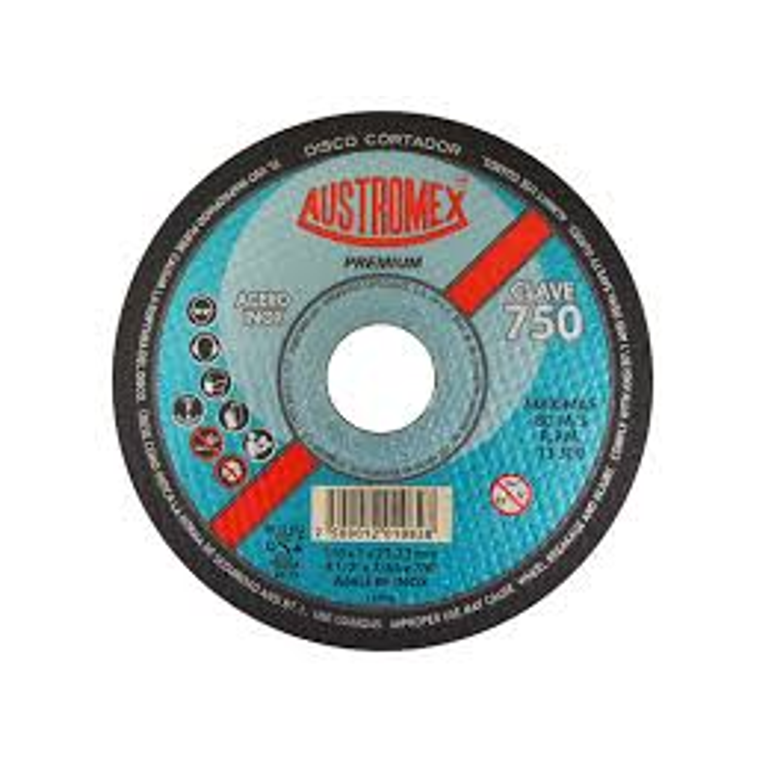 DISCO ABRASIVO PARA CORTE DE ACERO INOXIDABLE DE 115 X 1.0 X 22.23 MM 1