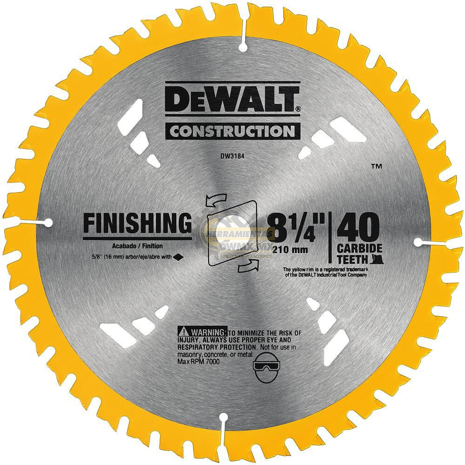 DISCO DEWALT 8 PULGADAS  1/4 40 DIENTES 1
