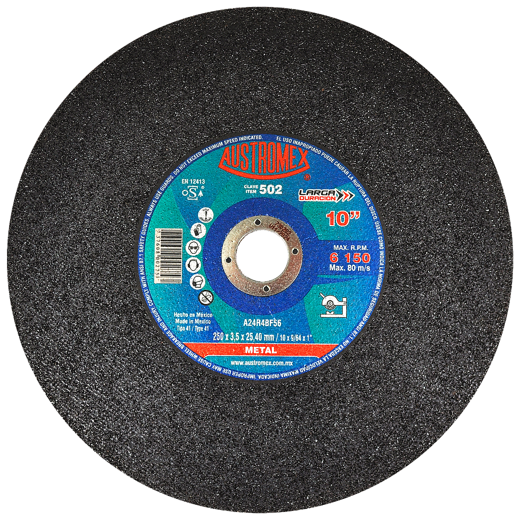 DISCO ABRASIVO CORTE METAL 10