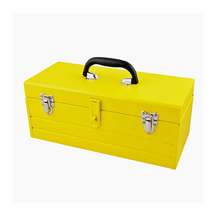 Caja portaherramientas metálica color amarillo con charola 19
