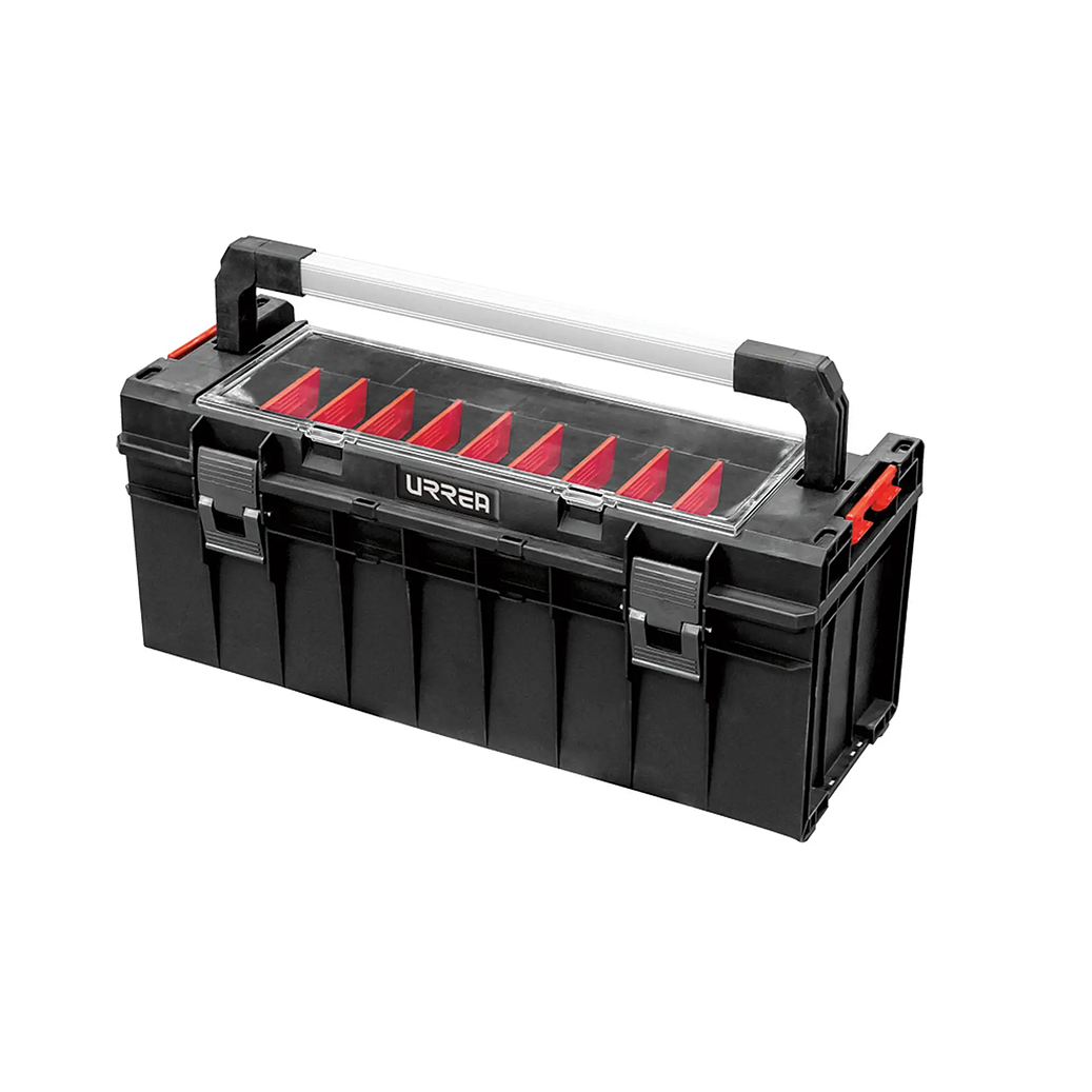 Caja portaherramientas plástica modular con organizador 25