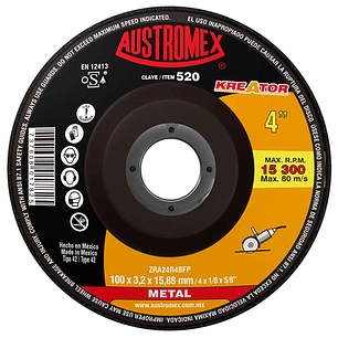 DISCO ABRASIVO DESBASTE Y CORTE METAL 4X1/8X5/8