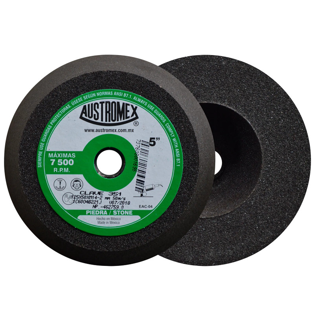COPA ABRASIVA DE 125 X 50 X M14 2 PARA DEJAR UN ACABADO MEDIO EN MÁRMOL, GRANITO, TERRAZO, CONCRETO, LADRILLO, FUNDICIÓN DE ALUMINIO, BRONCE, ETC. 1