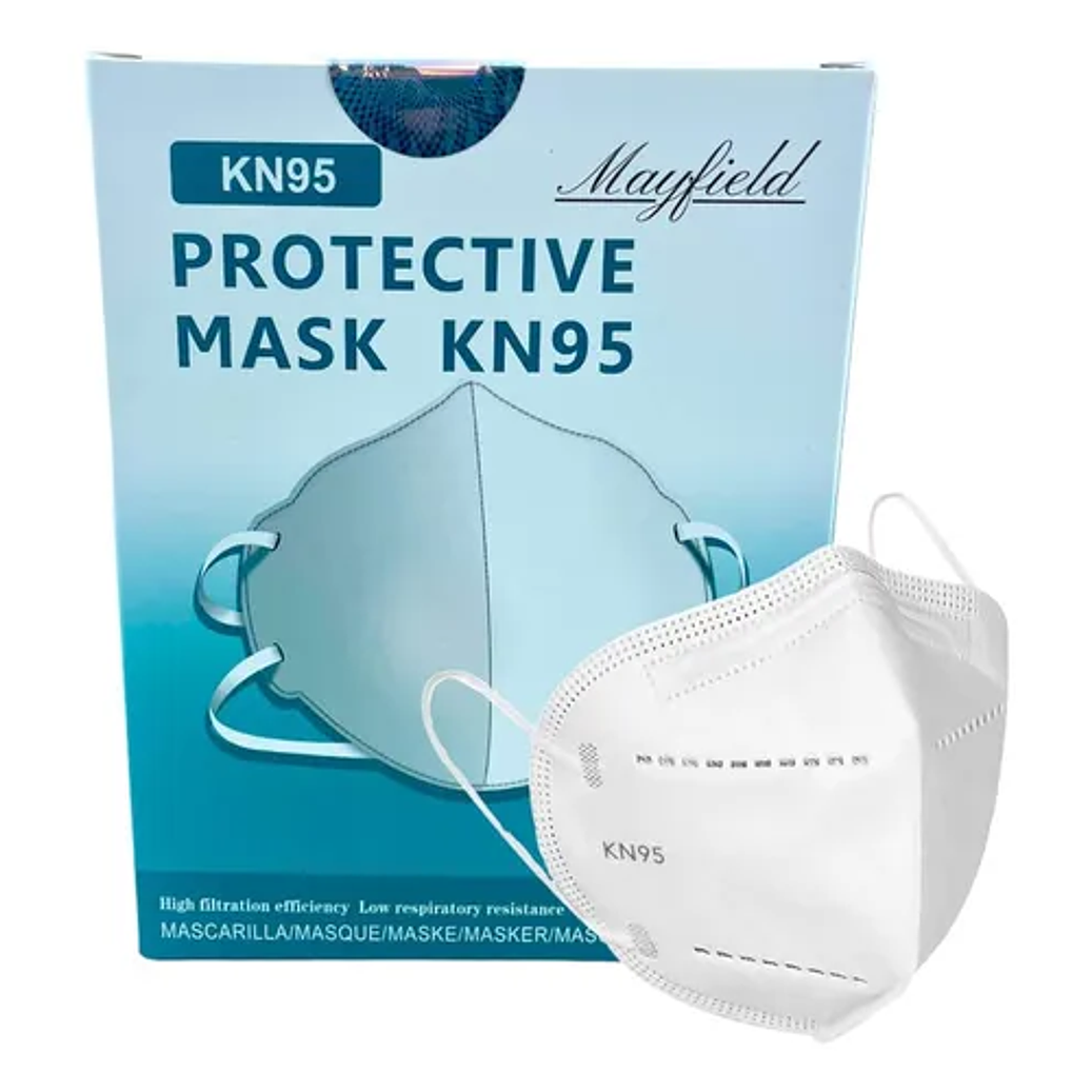 CUBREBOCA KN95 BLANCO DISPENSER C/10 PZS MCA MAYFIELD 1