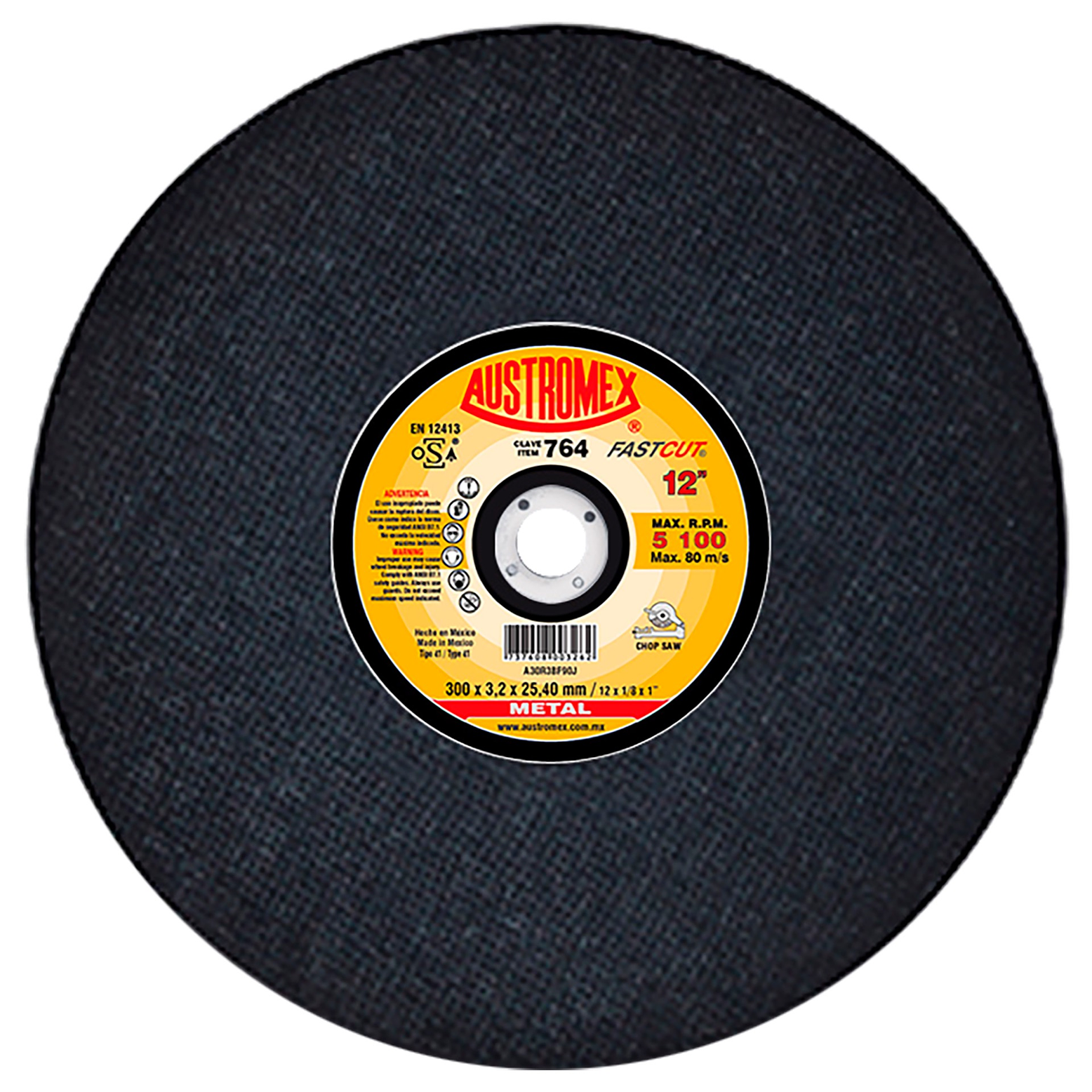 DISCO ABRASIVO CORTE METAL 12