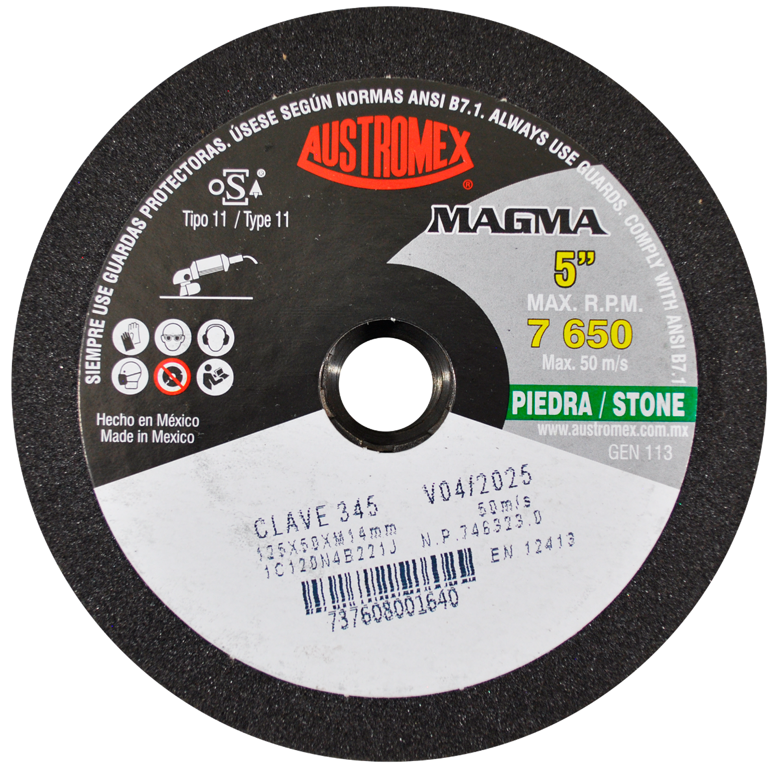 COPA ABRASIVA DE 125 X 50 X M14 2 PARA DESBASTE DE MÁRMOL, GRANITO, TERRAZO, CONCRETO, LADRILLO, FUNDICIÓN DE ALUMINIO, ETC. 1