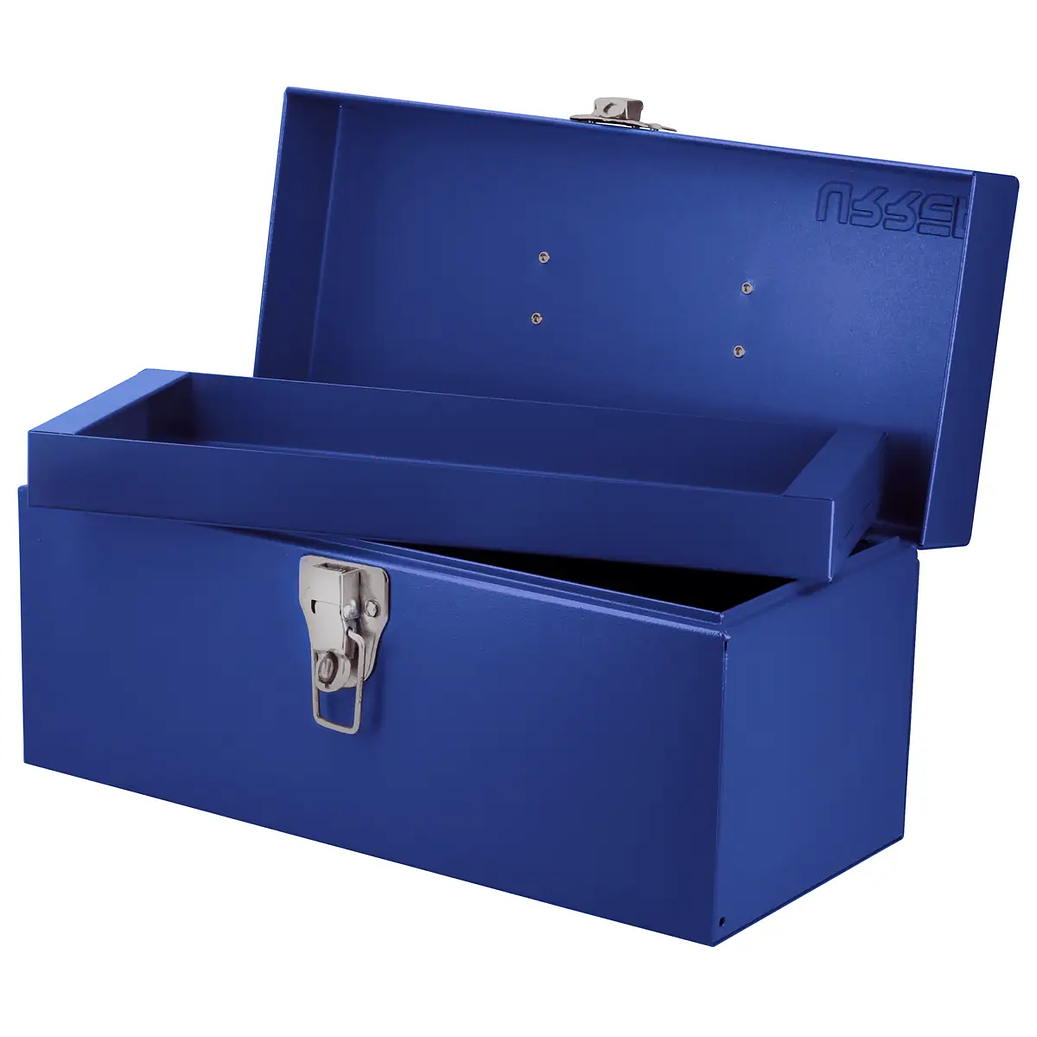 Caja portaherramientas metálica color azul 14