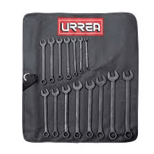 Juego de llaves combinadas fosfatizadas en pulgadas, 12 puntas, 15 piezas