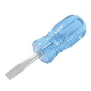 Destornillador con mango azul, tipo trompo punta plana 1/4
