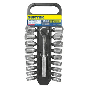 Juego de dados y accesorios cuadro de 3/8