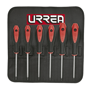 Juego de destornilladores con mango bimaterial punta torx, 6 piezas