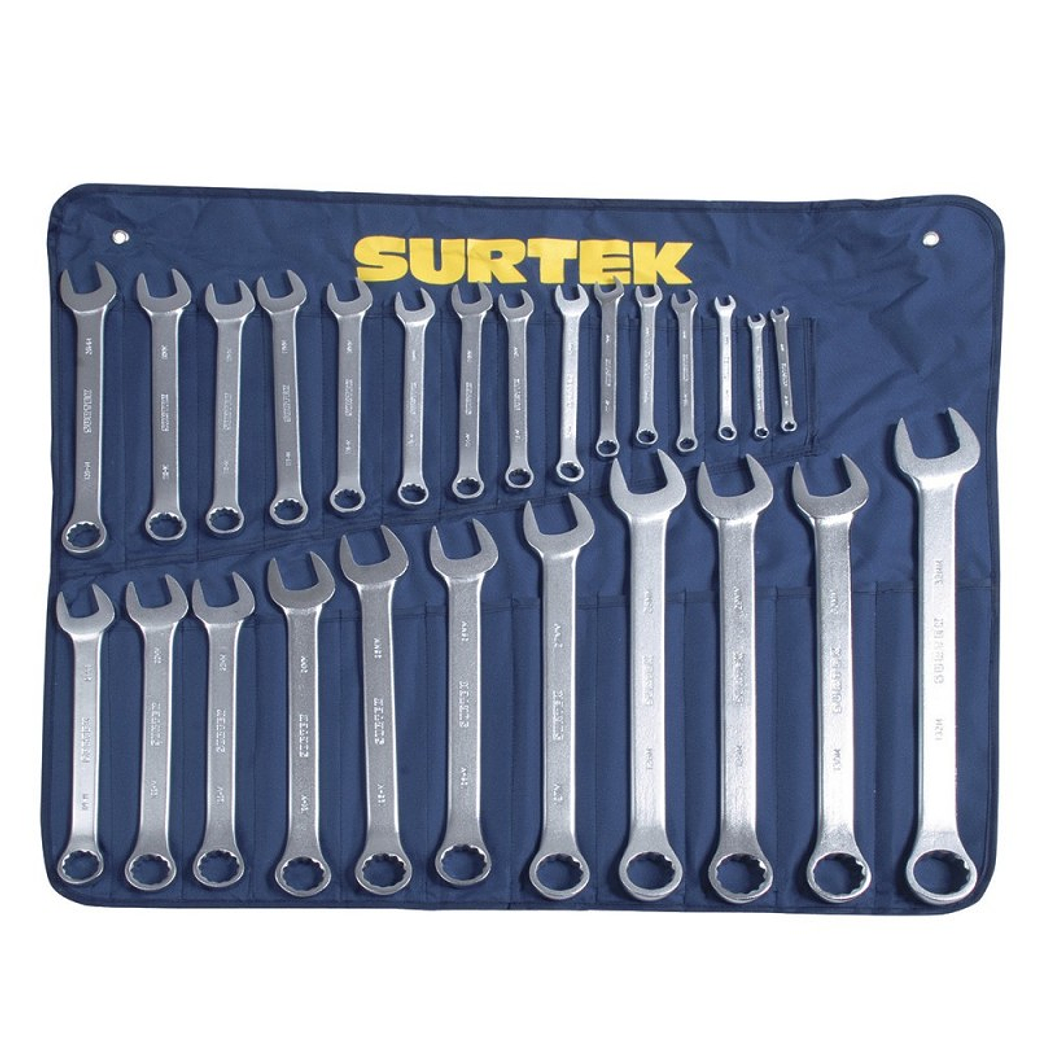 Juego de llaves combinadas satinadas métricas, 12 puntas, 26 piezas 1