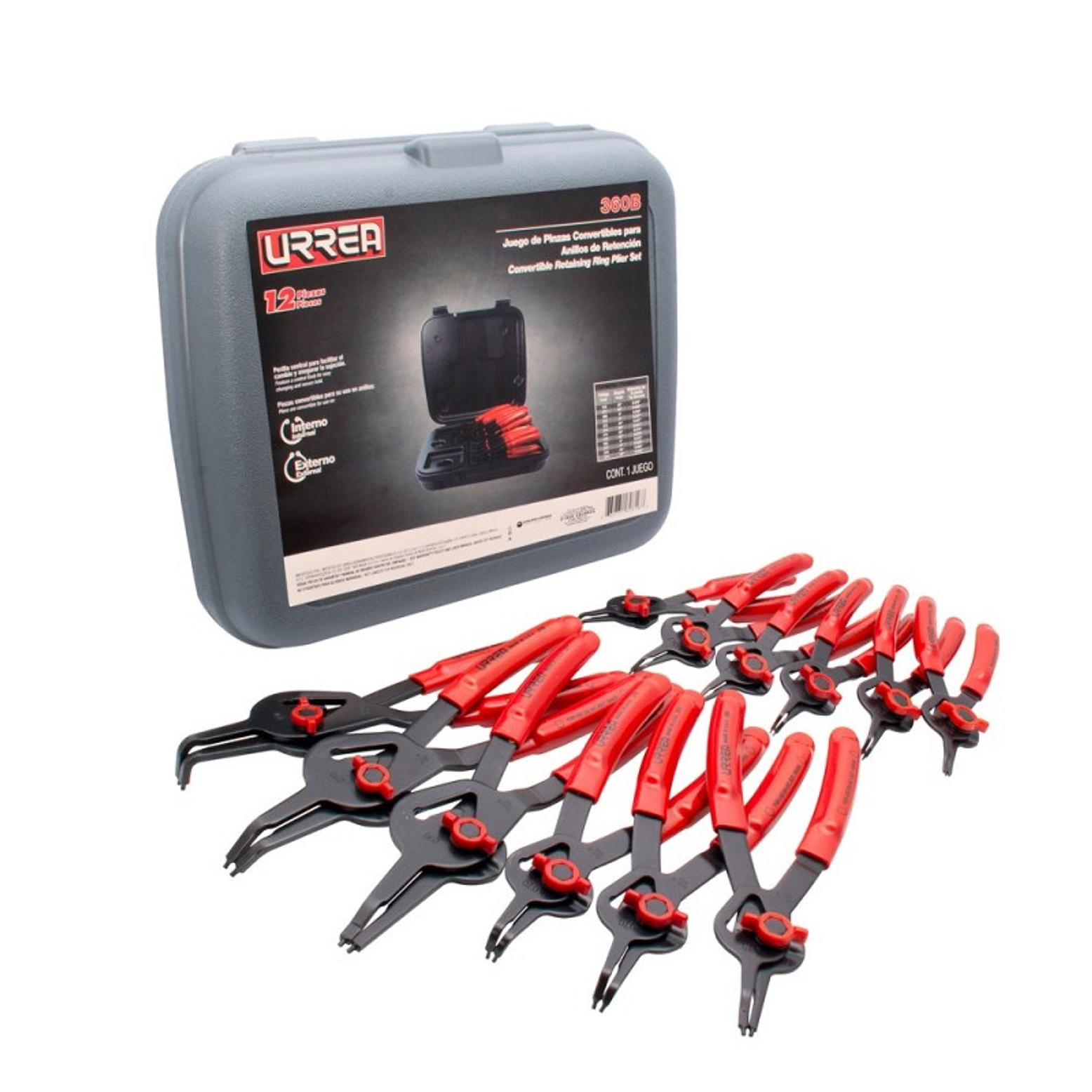 Juego de pinzas para anillos de retención convertibles con mariposa, 12 piezas 1