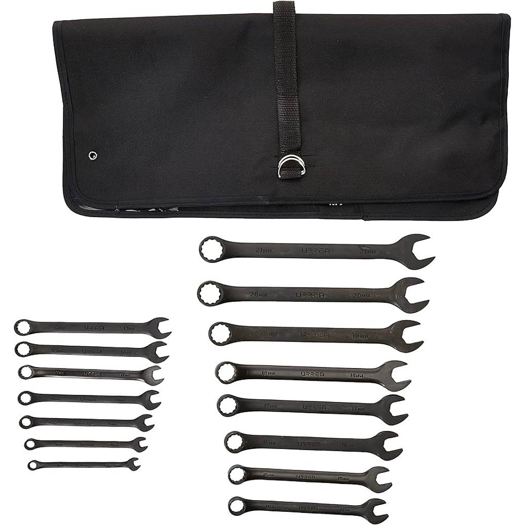 Juego de llaves combinadas fosfatizadas métricas, 12 puntas, 15 piezas 1