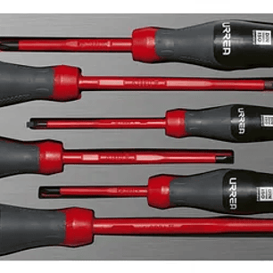 Juego de destornilladores trimaterial 1000 V, varias puntas bandeja EVA, 8 piezas