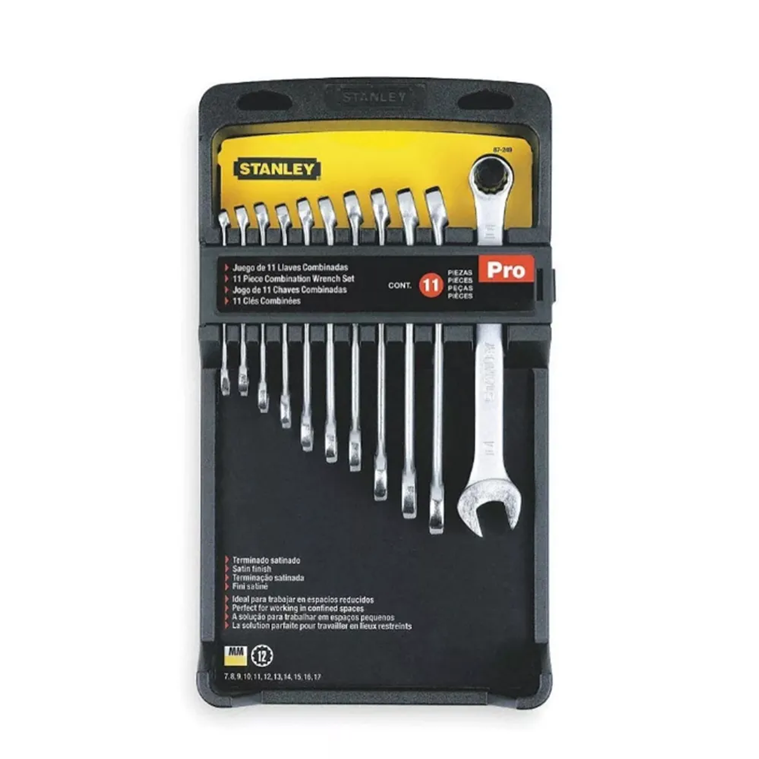 JUEGO DE LLAVES COMBINADAS METRICAS DISPENSADOR PLÁSTICO PORTÁTIL 11 PIEZAS 87-541 1