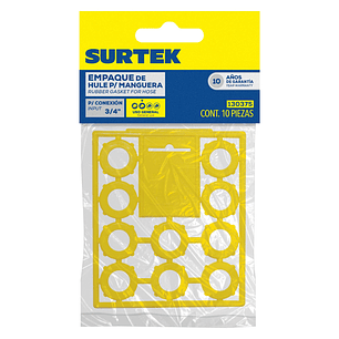 EMPAQUE DE HULE PARA MANGUERA 10 PZS