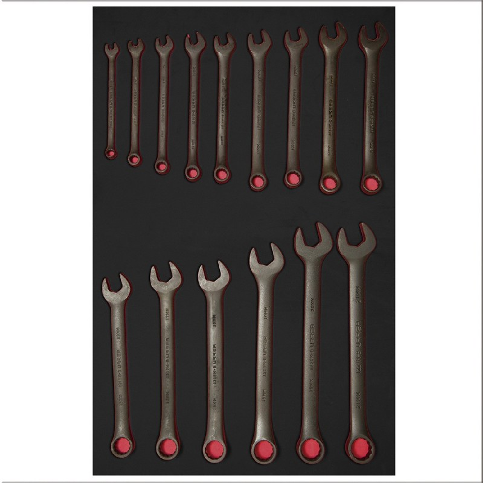 Juego de llaves combinadas fosfatizadas métricas, 15 piezas 1