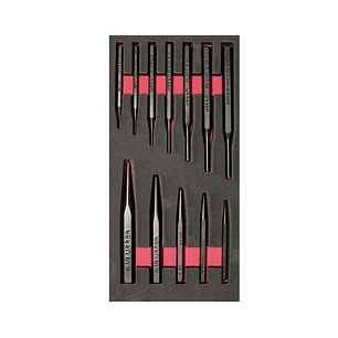 Juego de punzones, botadores y puntos para centrar, 12 piezas