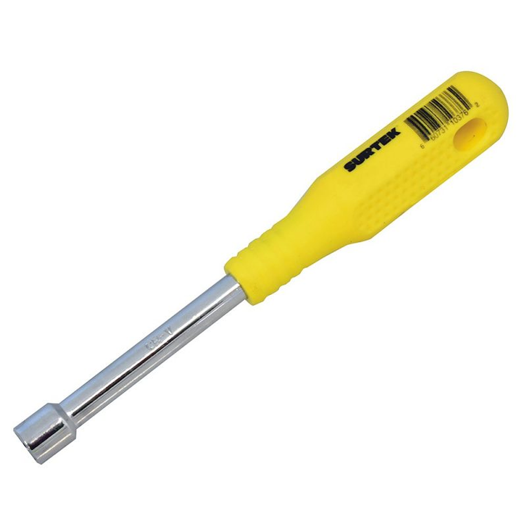 Destornillador con mango amarillo, de caja en pulgadas 1/4
