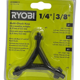 LLAVES PARA VARIOS MANDRILES DE 1/4 Y 3/8 RYOBI