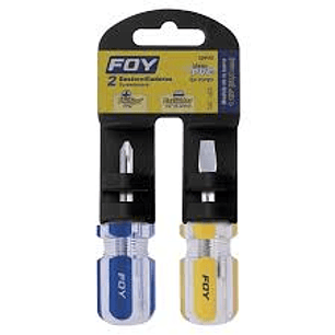 Juego de destornilladores con mango de PVC combinados tipo trompo, 2 piezas