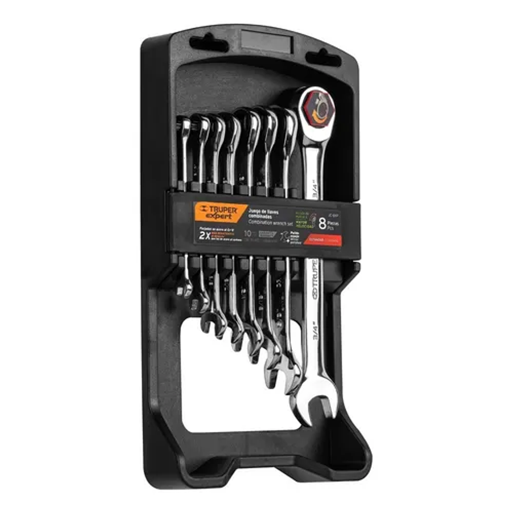 JUEGO LLAVES COMBINADAS CON MATRACA, 8 PZAS, TRUPER EXPERT 1