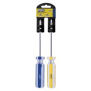 Juego de destornilladores con mango de PVC combinados, 2 piezas