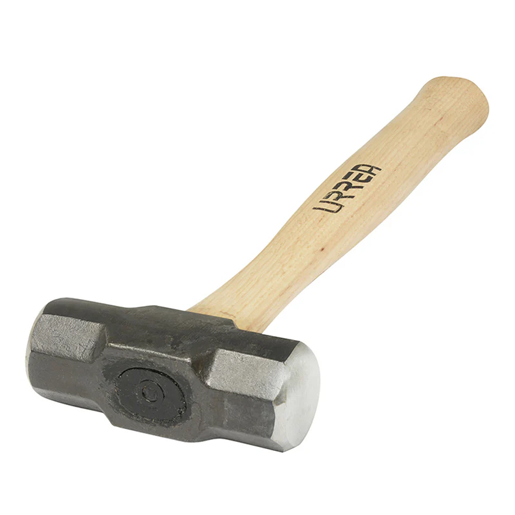 Marro octagonal cabeza maquinada con mango de madera de 16