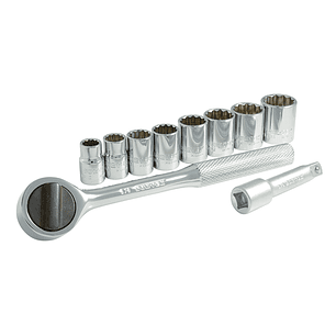 Juego de dados y accesorios cuadro de 3/8