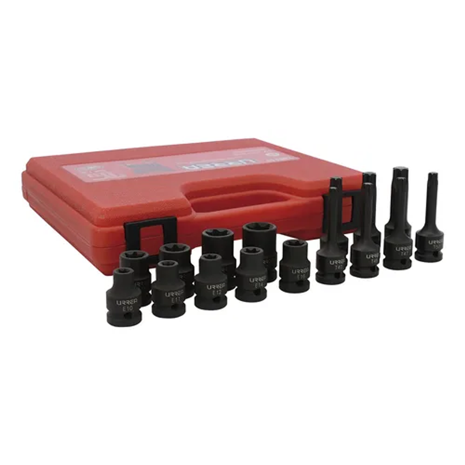 Juego de dados de impacto torx hembra y punta torx cuadro de 1/2