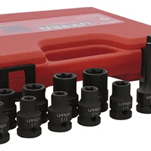 Juego de dados de impacto torx hembra y punta torx cuadro de 1/2