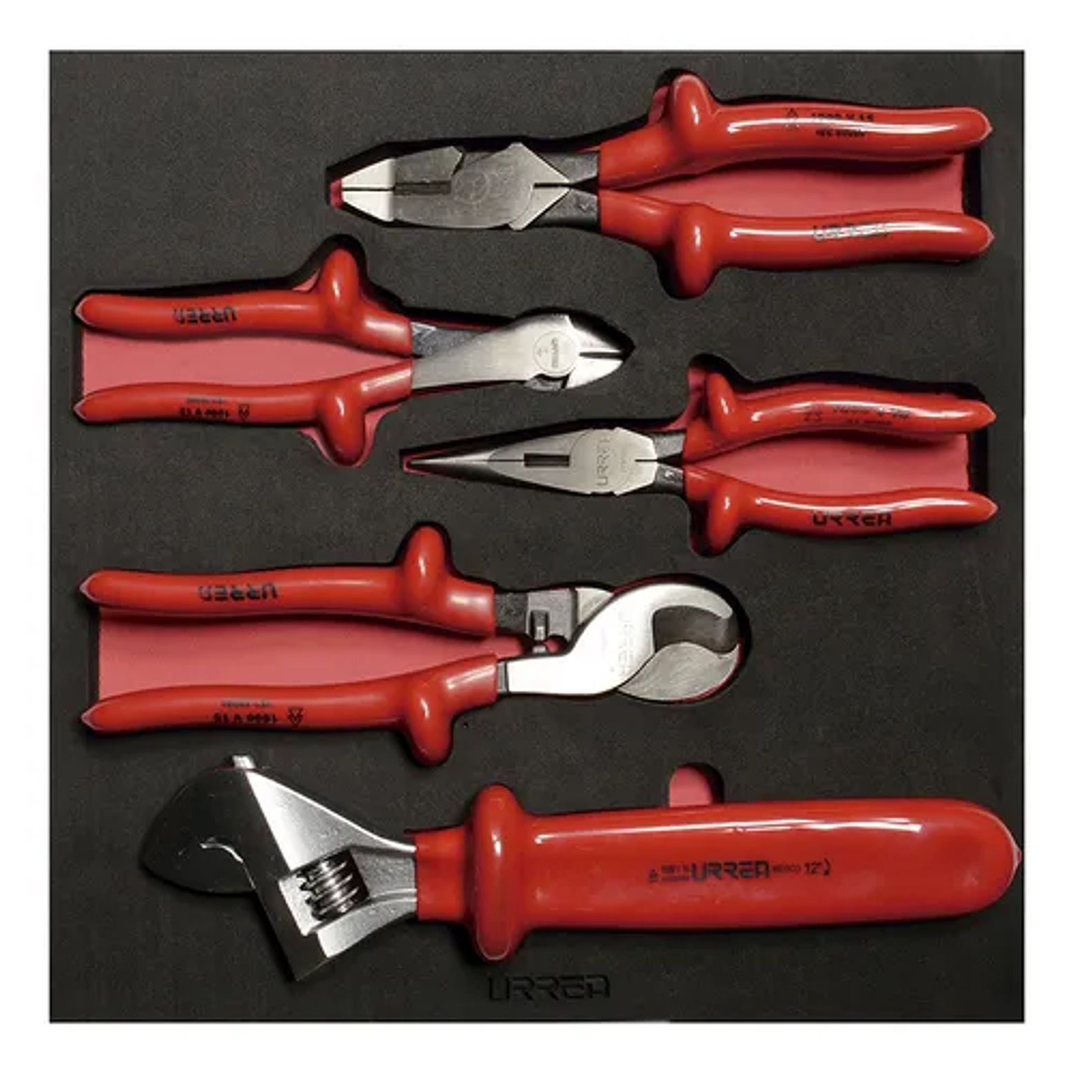 Juego de pinzas y llave ajustable 1000 V, 5 piezas 1