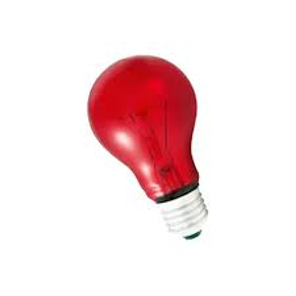 FOCO COLOR ROJO 40 WATTS 125 V. 1