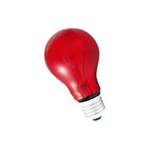 FOCO COLOR ROJO 40 WATTS 125 V.