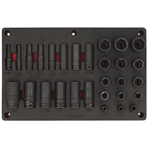 Juego de dados en pulgadas cuadro de 1/2