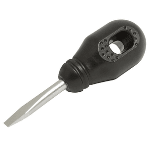 Destornillador con mango negro, tipo trompo punta plana 1/4