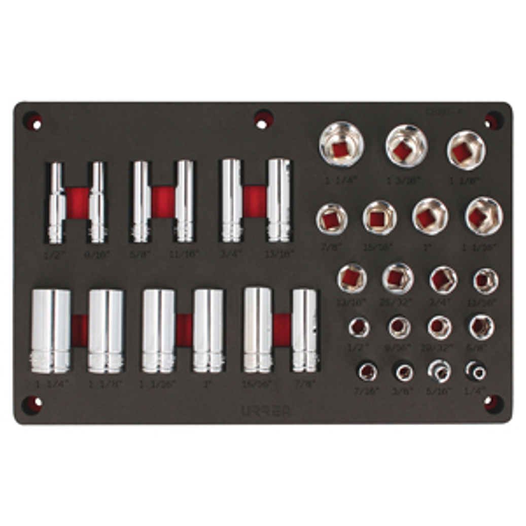 Juego de dados en pulgadas cuadro de 1/2