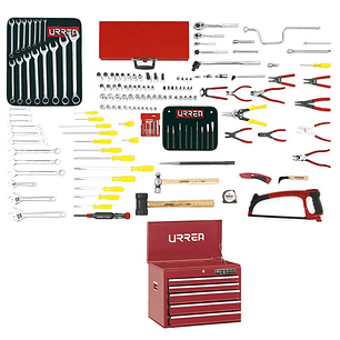 Juego intermedio industrial métrico 156 piezas, con gabinete EX27S6