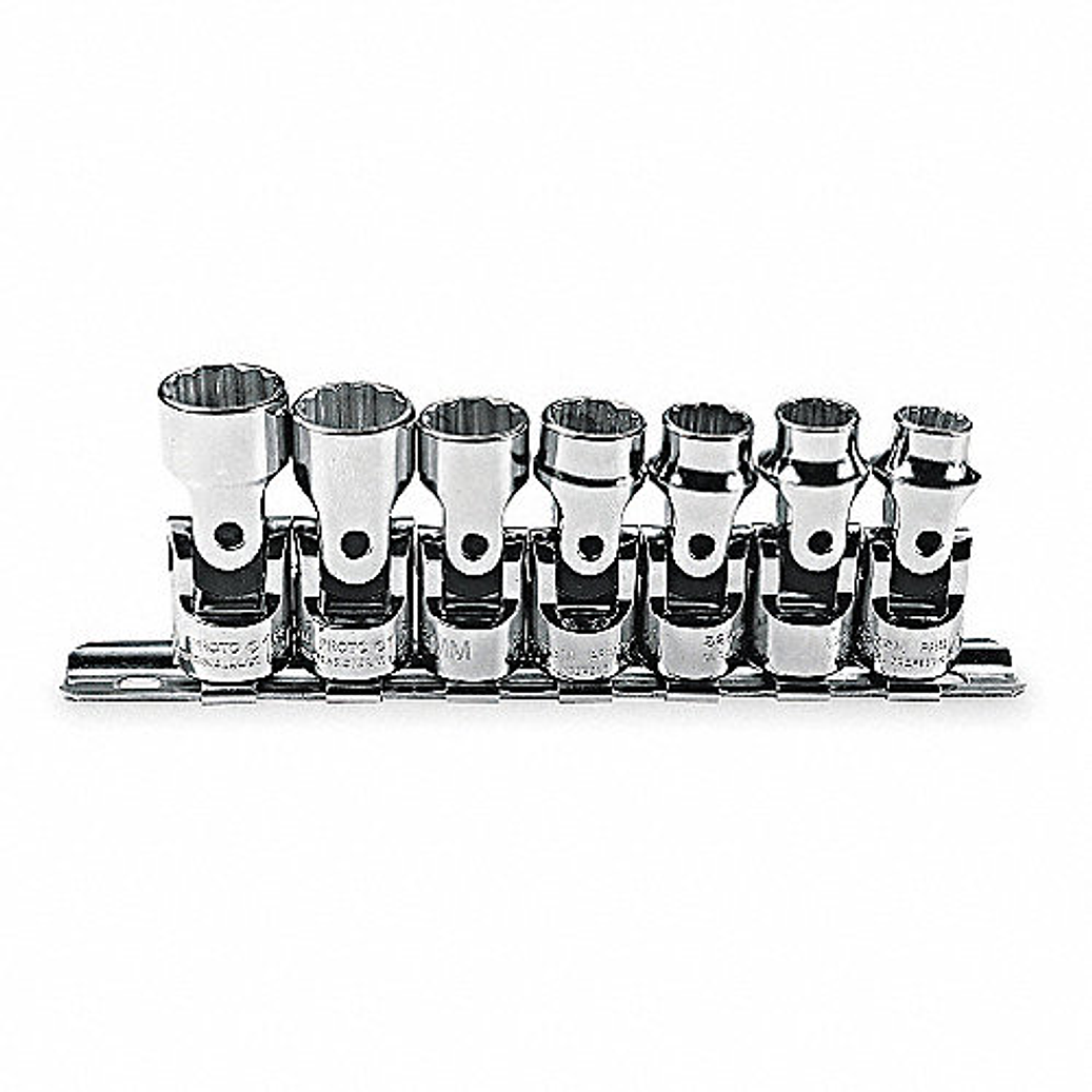 JUEGO DE DADOS UNIVERSALES ENTRADA 3/8 7 PIEZAS METRICO 1