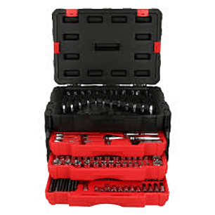 Juego combinado de herramienta para mecánico con caja plástica de 3 gavetas, 450 piezas