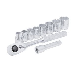 Juego de dados y accesorios cuadro de 3/8