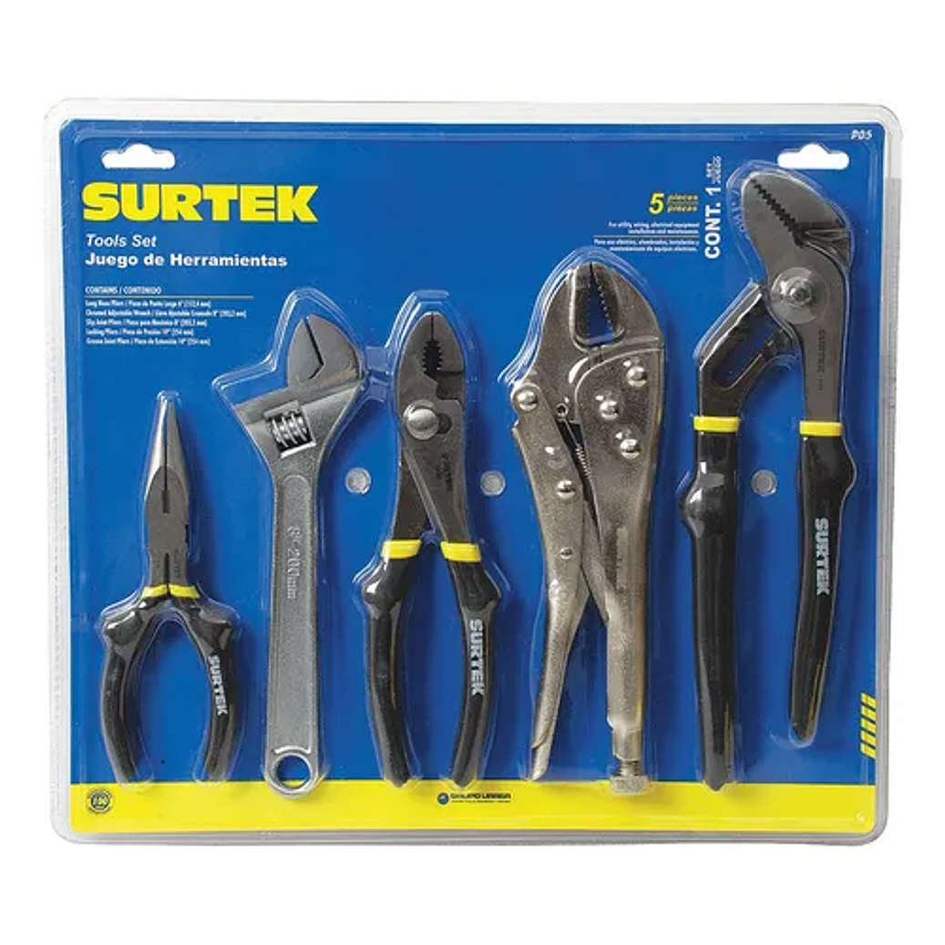 Juego combinado de pinzas para mecánico, 5 piezas 1