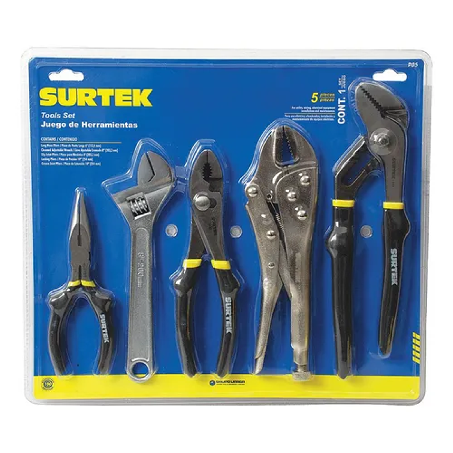 Juego combinado de pinzas para mecánico, 5 piezas 1