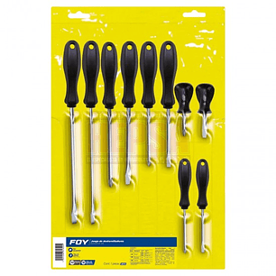 Juego de destornilladores con mango negro combinados, 10 piezas