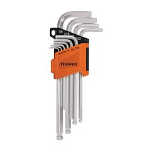 JUEGO 13 LLAVES ALLEN LARGAS STD PUNTA BOLA CON ORGANIZADOR