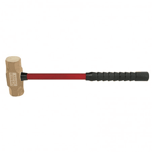 Marro de bronce aluminio antichispa de 15lb con mango largo de fibra de vidrio 20