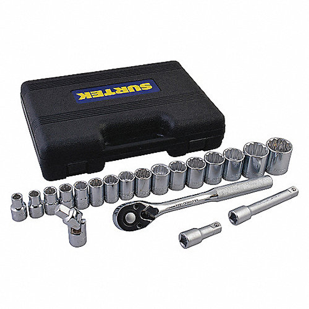 Juego de dados y accesorios cuadro de 1/2